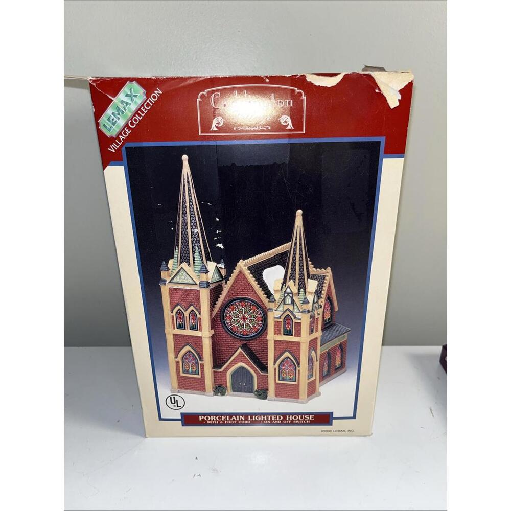 VTG Lemax Village Collection Porcelain Lighted Church House